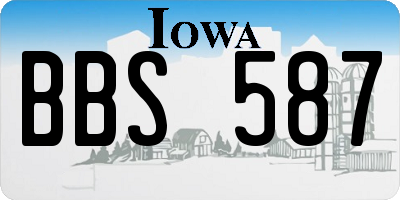 IA license plate BBS587