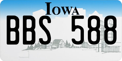 IA license plate BBS588