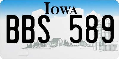 IA license plate BBS589