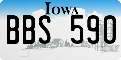 IA license plate BBS590