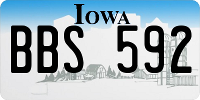 IA license plate BBS592