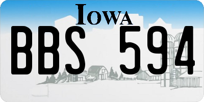 IA license plate BBS594