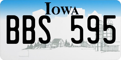 IA license plate BBS595