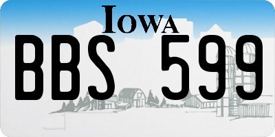 IA license plate BBS599