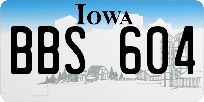 IA license plate BBS604