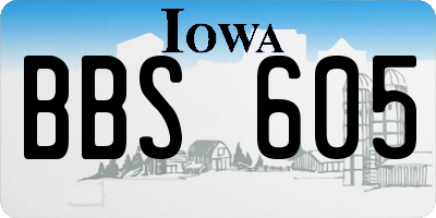 IA license plate BBS605
