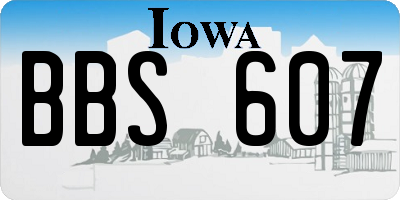 IA license plate BBS607