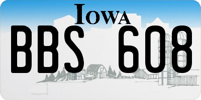IA license plate BBS608