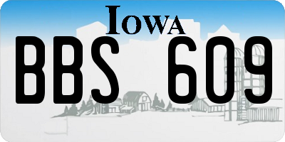 IA license plate BBS609