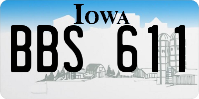 IA license plate BBS611