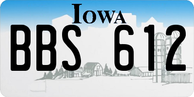 IA license plate BBS612