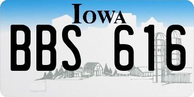 IA license plate BBS616