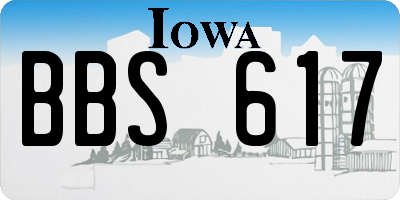 IA license plate BBS617