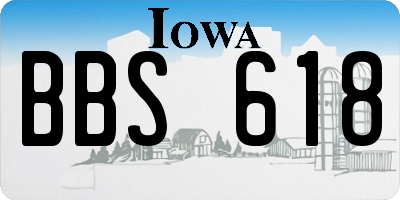 IA license plate BBS618