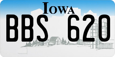 IA license plate BBS620