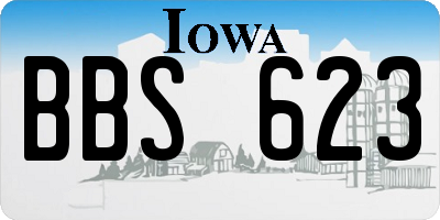 IA license plate BBS623