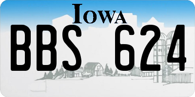 IA license plate BBS624