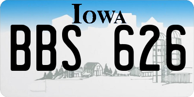 IA license plate BBS626