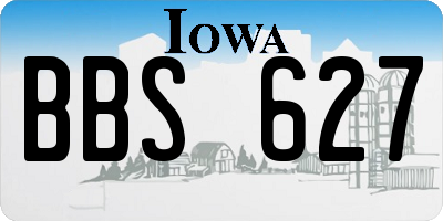 IA license plate BBS627