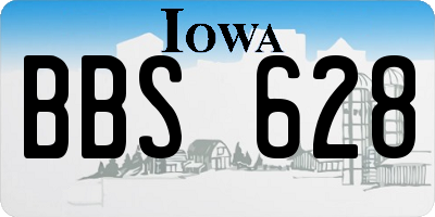 IA license plate BBS628