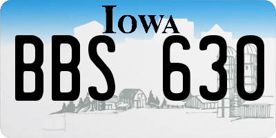 IA license plate BBS630