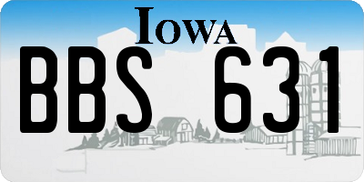 IA license plate BBS631