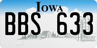 IA license plate BBS633
