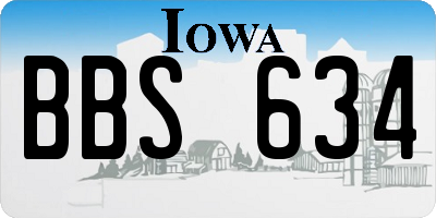 IA license plate BBS634