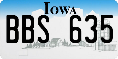 IA license plate BBS635
