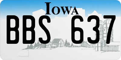 IA license plate BBS637