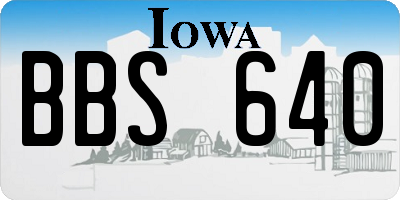 IA license plate BBS640