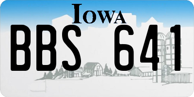 IA license plate BBS641