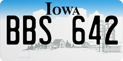 IA license plate BBS642