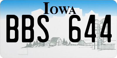 IA license plate BBS644