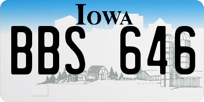 IA license plate BBS646