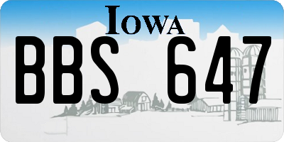 IA license plate BBS647