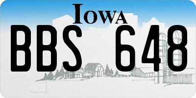 IA license plate BBS648