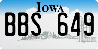 IA license plate BBS649