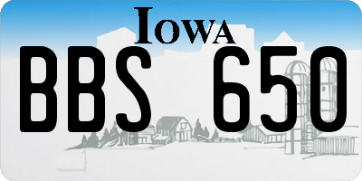 IA license plate BBS650