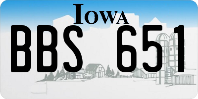 IA license plate BBS651