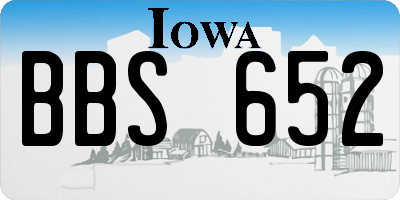 IA license plate BBS652