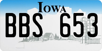 IA license plate BBS653