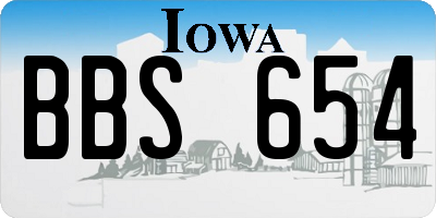 IA license plate BBS654