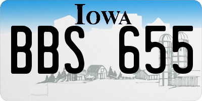 IA license plate BBS655