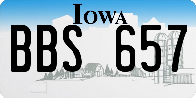 IA license plate BBS657