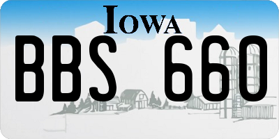 IA license plate BBS660