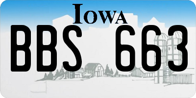 IA license plate BBS663