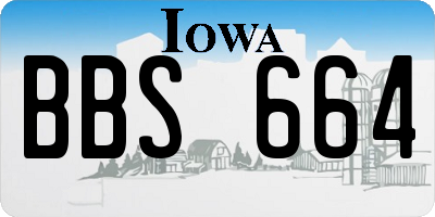 IA license plate BBS664