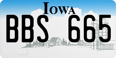 IA license plate BBS665