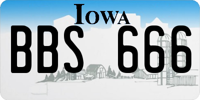 IA license plate BBS666